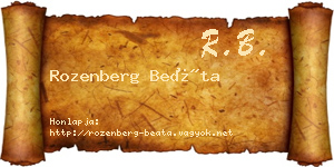 Rozenberg Beáta névjegykártya